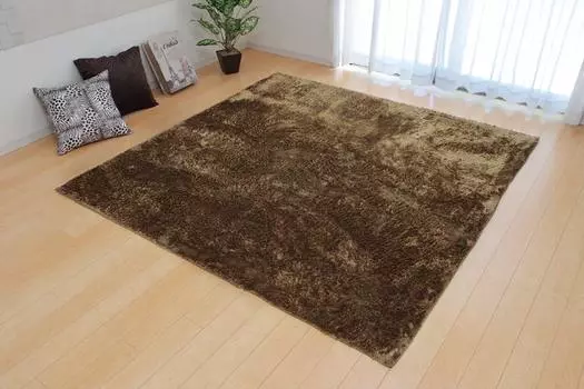 Ikehiko Corporation Rug Carpet 1 tatami mat Plain Shaggy Style Choice of Colors Large Beige 90 x 185cm Hot Carpet Compatible Approx. #3958789