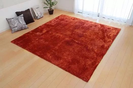 Ikehiko Corporation Rug Carpet 1 tatami mat Plain Shaggy Style Choice of Colors Large Orange 90 x 185cm Hot Carpet Compatible Approx. #3959289