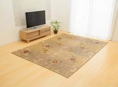 Ikehiko Corporation Rush Rug Carpet Nadeshiko 191 x 250cm Beige Made in Japan Approx. #1705930