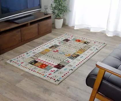 Ikehiko Entrance Selectable Mat Rug Wilton Single Item Ibiza Ivory 80 x 140cm Thickness 15mm Made in Turkey Hard to Fold Durable Elasticity