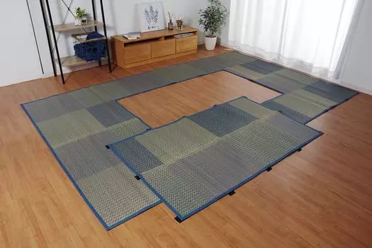 Ikehiko horigotatsu rush rug carpet 4 tatami mats DX horikotatsu mat pier blue 191 x 300 cm Hollow 90 x 150 cm approx. out approx. #8119790