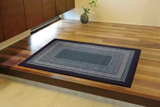 Ikehiko Igusa Entrance Mat Purely Domestic F Rank Entrance Mat Navy 60 x 120cm 8823270