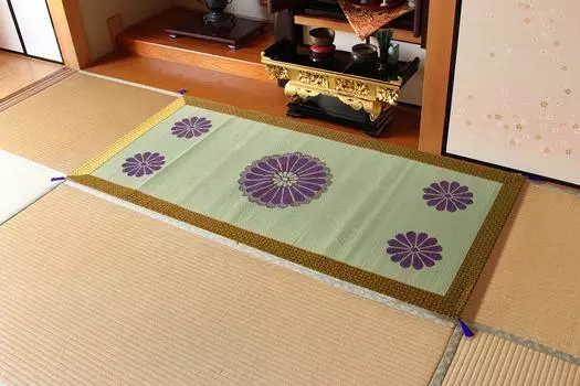 Ikehiko Igusa Gozen Buddha Mat Domestic Bag Weave Sanzenin 88 x 180cm Gold Approx. #3109259 золотой