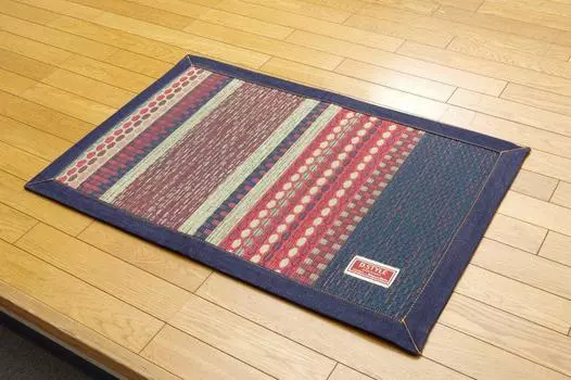 Ikehiko Igusa Mat Domestic Bag Weave Blue 70 x 120cm F Ralph Approx. (Back Urethane)