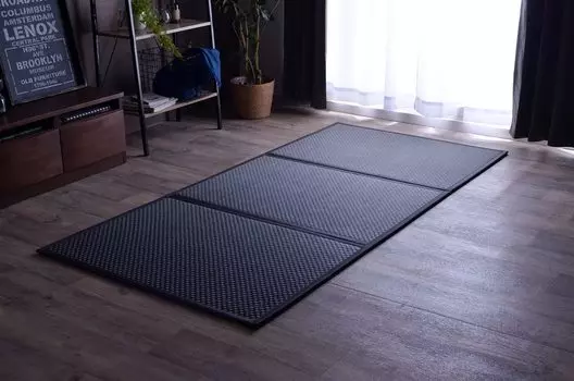 Ikehiko Igusa Mattress Bedding Rug Flare 80 x 210 cm Black Compact Japanese Domestic Tatami Mold Prevention Tatami Lightweight Rainy Season Moisture
