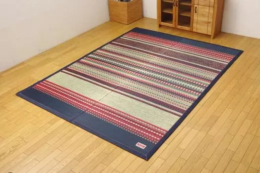 Ikehiko Igusa Rug Carpet 2 Tatami Mats Domestic Ethnic Style Denim Blue 140 x 200 cm DX Ralph Approx. (Backing Non-woven Fabric)
