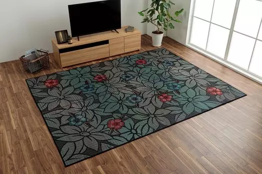 Ikehiko Igusa Rug Carpet DX Nadeshiko 191 x 191cm Blue Made in Japan Back Approx. Non-woven #1706120