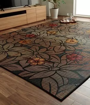 Ikehiko Igusa Rug Carpet DX Nadeshiko 191 x 250cm Black Made in Japan Back Approx. Non-woven #1706080 чёрный