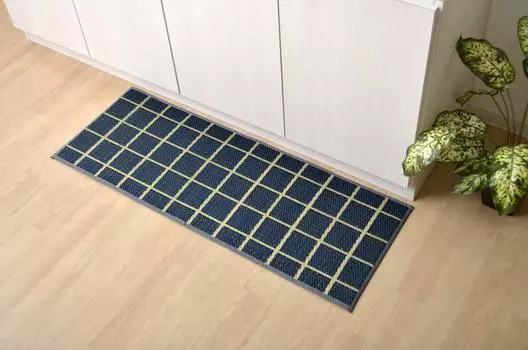 Ikehiko Igusa Татами Коврик Igusa для кухни Коврик в клетку 43 x 120 см Синий Изготовлен из отечественного тростника Простой дизайн Прибл.. Нескользящий #8239800