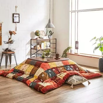 Икехико Котацу Футон Квадратный Синтия 205 x 205 см Красный Стираемый Сделано в Японии Прибл. #5189219 красный