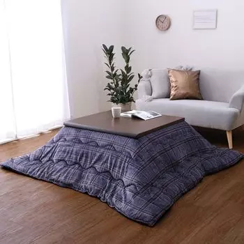 Ikehiko Kotatsu Futon Charis Примерно 190 x 190 см Синий Повседневный Узор В Клетку Водоотталкивающий Стирающийся #5576109