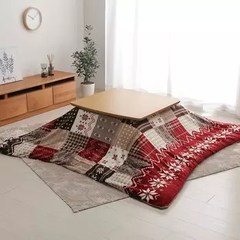 Ikehiko Kotatsu Futon Cover Square 195 x 195 cm Red Water Repellent Approx. #5545639