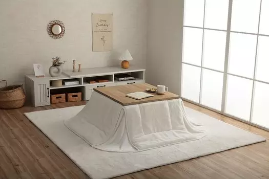 Ikehiko Kotatsu Futon Square Lapias Компактный Белоснежный 160 x 160 см Однотонный Мягкий Пушистый Женский Приблизительно. #6843299