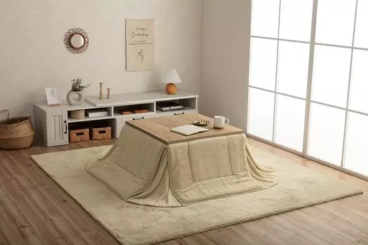 Ikehiko Kotatsu Futon Square Lapias Компактный молочно-бежевый 170 x 170 см Однотонный мягкий пушистый женский приблизительно. #6842719