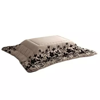 Ikehiko Kotatsu Futon Square Sienna 205 x 205 cm Beige Modern Leaf Thick Made in Japan Approx. #5173319 бежевый