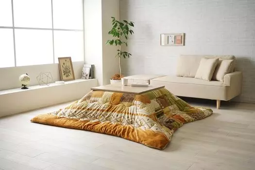 Ikehiko Kotatsu Hanging Futon Square Single Item Meete Multi 190 x 190 см Водоотталкивающая водоотталкивающая мягкая фланель Сделано в Китае Моющийся Gabe