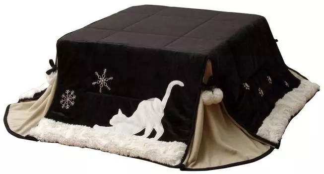 Ikehiko Kotatsu Space Single Cat Cat Charles Ministry 175 x 175 Тонкий футон, квадратный, персональный, экономия, предмет, узор, узор, узор, S, прибл. чёрный