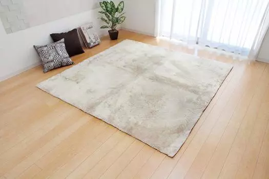 Ikehiko Rug 1 tatami Plain Shaggy Selectable Large 90 x 185 Hot Carpet Compatible Carpet, mat, Style, Colors, Ivory, Approx. cm, #3959189