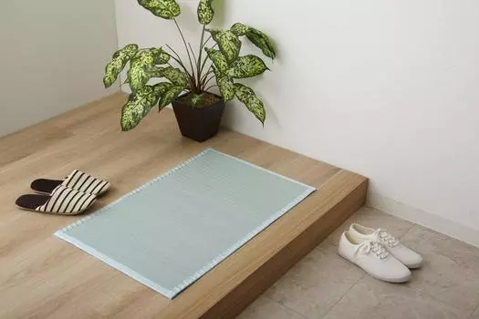 Ikehiko Rug Carpet Entrance Mat Bamboo Shabby Simple Durable Green 45 x 70 cm Approx. #9625409