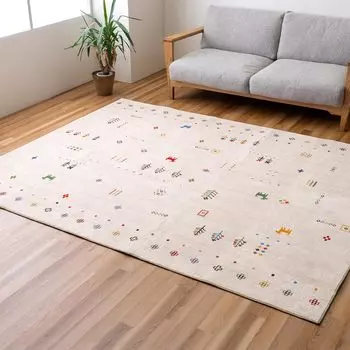 Ikehiko Rug Carpet Mat Compatible with Hot Carpets Compact Storage Square Loose Beige 180 x 180cm Washable 2 Tatami Mats Micro Short Hair Easy to Care