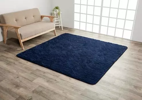 Ikehiko Rug Carpet Mat Plain Philippe 130 x 185cm Navy tatami Soft Year All Seasons Approx. Approx. 1.5 #4635059