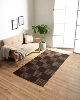 Ikehiko Rug Carpet Tatami Mat Soft Rectangular Made in Japan Weed PP Brown Edoma 1 tatami 87 x 174 cm Carpet made of durable PP material that is