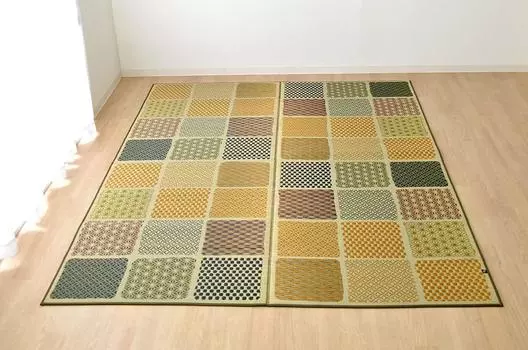 Ikehiko Rush Rug Domestic F Ichimatsu Japanese Pattern Green 191 x 250cm Approx. #1715880