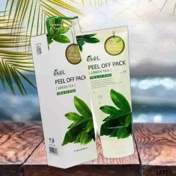 Ikel peel off pack green tea 180g cucumber pack green tea aloe, 1 pack