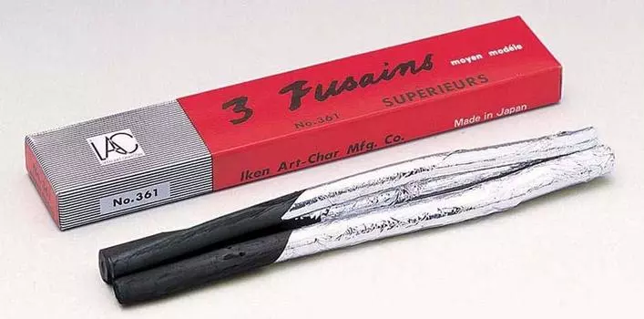 Iken Charcoal 361 Round Scroll Silver foil wrapped 3 pieces No. (Mulberry) древесный уголь