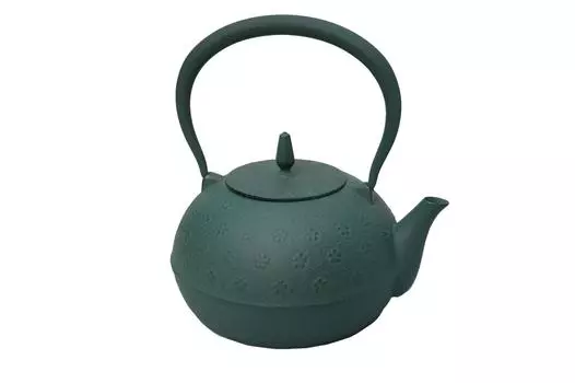Чайник Ikenaga Iron Works Ironware Nanbu, совместимый с Fire, отвертка для пополнения запасов железа, узор сакуры, зеленый бамбук, сделано в Японии, 1,2 л