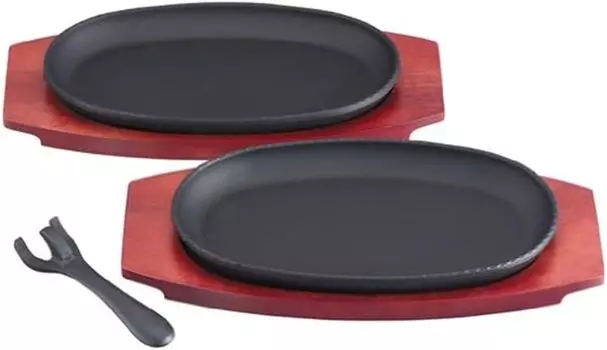 Ikenaga Iron Works Тарелка для стейков Набор из 2 тарелок для гамбургеров чёрный