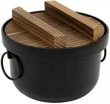 Ikenaga Tekko Delicious Rice Iron 2 порции горшок, черный, чёрный