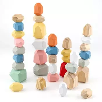 iking Building Blocks Balance Game Balance Stone 36Pcs Обучающая игрушка Монтессори игрушка Деревянная игрушка Деревянный камень Красочные конфеты 3D Блок Деревянный пазл