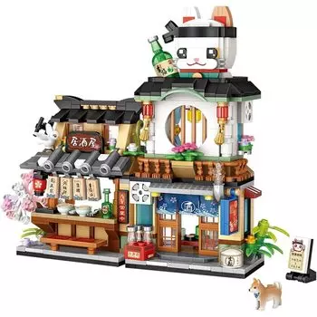 IKKOSYA городской пейзаж здание таверна идея модель мини имитационная модель подходит для праздника забавные подарки для друзей и детей блоки,