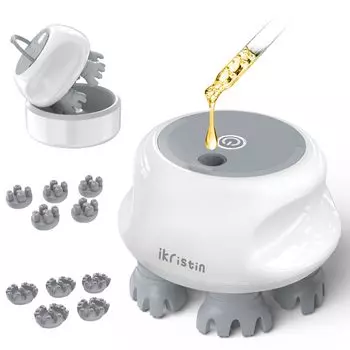 iKristin Scalp Brush Электрическая ёмкость для влажного и сухого использования всего тела Салон красоты для кожи головы Перезаряжаемая 3 режима Можно добавлять масло для кожи головы IP67