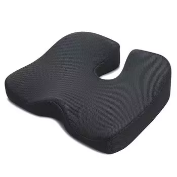 IKSTAR Chair Memory Foam Chair Black Pad, Подушка, Нескользящая спинка, Воздухопроницаемый, чёрный