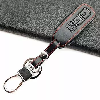 [ИКТ] Кожаный чехол для смарт-ключа для автомобилей Honda, Черный, 3 кнопки, Черный/NBOX/NBOX Custom/NBOX Plus/NBOX