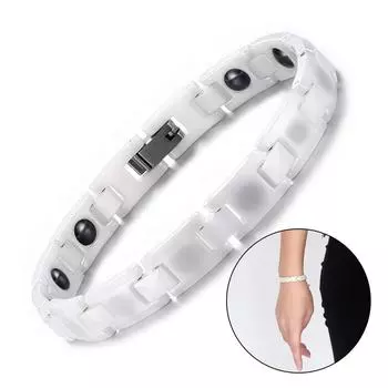 Ikuinen керамический магнитный браслет для женщин, белый модный простой браслет-цепочка Femme Health Energy, гематитовые браслеты, женские украшения белый