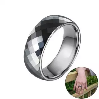Ikuinen, кольца из карбида вольфрама с защитой от царапин для женщин и мужчин, светящиеся обручальные кольца шириной 8 мм, минималистичные ювелирные изделия, водонепроницаемые 7 серебряный