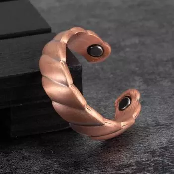 Ikuinen витое медное магнитное кольцо мужское регулируемое открытое кольцо-манжета кольцо из чистой меди на палец Resizable медный