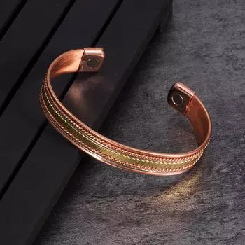 Ikuinen витой медный магнитный браслет преимущества 12 мм регулируемая манжета магнитотерапия медные браслеты для женщин медный