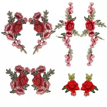 Или гладить дальше) Набор вышивки, аксессуары для одежды, аппликация, сделай сам, джинсовая шляпа, сумка, нашивка с цветком розы, значки(Наклейка для шитья для рукоделия 10.5*23cm