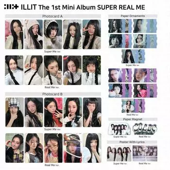 ILLIT The 1st Mini Album Super Real Me Официальные магнитные украшения для фотокарт KPOP