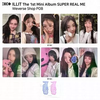 ILLIT The 1st Mini Album Super Real Me Weverse Shop POB Магнит для фотокарт KPOP