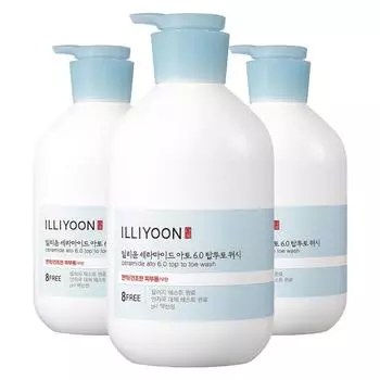 Illiyoon Ceramide Ato 6.0 Top to Toe Wash Body Wash, 1L, 3 units