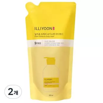 Illiyoon Fresh Moisture Body Wash Refill, 500ml, 2 units