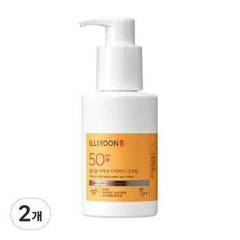 Illiyoon Hypoallergenic Easy Wash Sun Cream SPF50+ PA++++, 150ml, 2 units