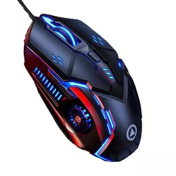 Illuminated Wired Mouse Ergonomics Computer Mice Professional USB Mouse PC Laptop black with sound