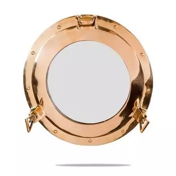 Иллюминатор из полированной латуни диаметром со стеклянным окошком 38,1 см.