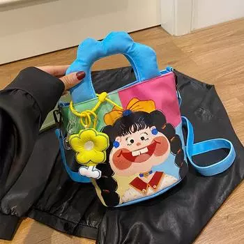 Иллюстрация Дизайн Граффити Тканевая Сумка Новая Большая Вместительная Сумка Через Плечо Индивидуальная Смешная Уродливая Милая Сумка-ведро Сумка Через Плечо Женская Сумка
